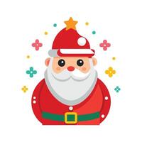 Santa Christmas Black Silhouette Design on White Background vector