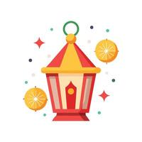 Christmas Lantern Silhouette on White Background Elegant Design vector