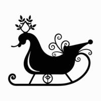 Black Silhouette of a Sleigh with Ornate Details vector