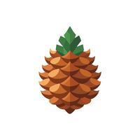 Rustic Pine Cone Christmas Black Silhouette on White Background vector