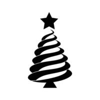 Christmas Tree Shaped Like a Spiral of Layered Ribbon vector