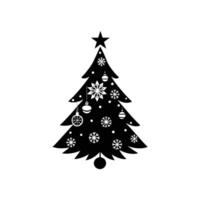 Christmas Tree with Hanging Ornaments in the Shape of Stars vector