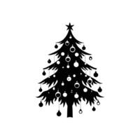 Wide Christmas Tree with Branches Laden with Icicles Artwork vector
