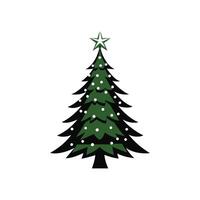 Christmas Tree with a Snowy Effect on Its Branches vector
