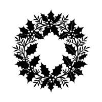 Christmas Wreath Silhouette Circular Shape vector