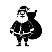 Cheerful Santa Claus Standing Upright with a Large Sack vector
