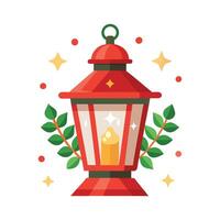 Christmas Lantern Black Silhouette Minimalist Design on White vector
