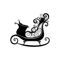 Ornate Sleigh with Swirling Patterns on Its Side Panels vector