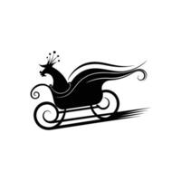 Silhouette Sleigh in Motion with Dynamic Trails Behind It vector