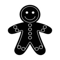 Gingerbread Man Silhouette with Subtle Details vector