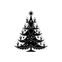 Christmas Tree with Lit Candles Evenly Placed on Branches vector