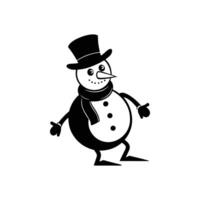 monigote de nieve con inclinado sombrero y un juguetón postura propensión vector