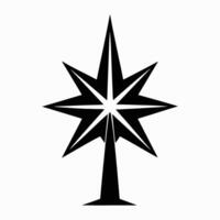 Star Topper Silhouette with Sharp Points vector