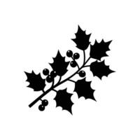 Branch of Holly with Berries Scattered Artwork vector