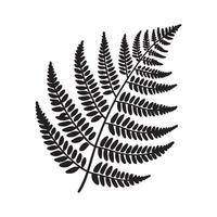 Fern Silhouette Minimalist Design on White Background vector