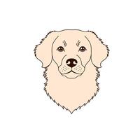 Retriever dog icon in linear flat style on white background. vector