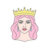 Queen icon in simple linear style on white background. vector