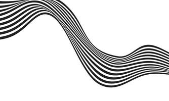 Simple background black and white abstract lines wavy motion vector