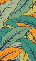 Abstract colorful leaf pile botanical wallpaper vector