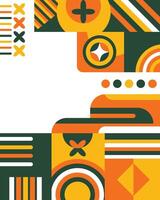 Bauhaus geometric abstract pattern decorative background vector