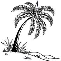 palm tree on the beach vector