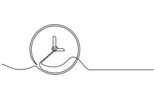 Alarm clock continuous one line drawing vector