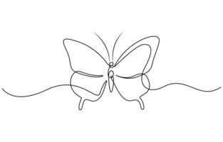 one line art of beautiful butterfly vector