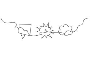Speech bubble line art continuous one line vector