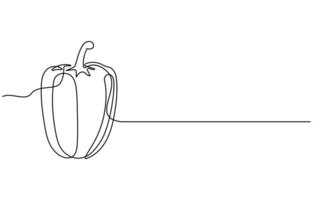 Capsicum continuous one line art drawing of illustration vector