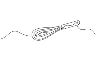 Continuous Line Drawing Of Balloon Whisk vector