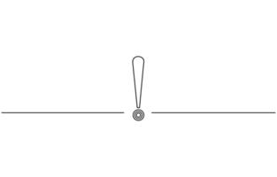 Continuous one line drawing of Exclamation mark illustration vector