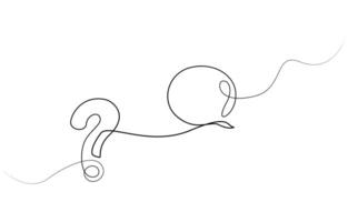 Question Mark continuous line one line drawing isolated illustration vector