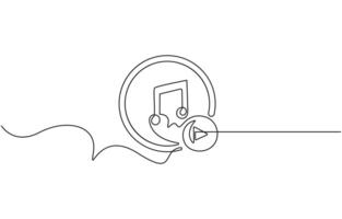 music line art Continuous draw vector