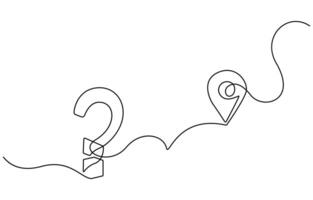 Question Mark continuous line one line drawing vector