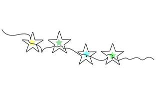 Star in continuous line drawing vector