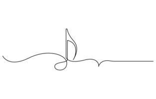 Continuous music line art note vector