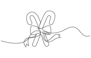 single line art of candy cane for Christmas vector