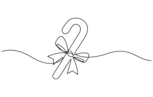 A single line drawing of a a candy cane vector