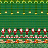Chistmas pattern with the Christmas trees in background, green, red vector