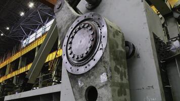 Detailed close-up view of an industrial machinery component and its mechanism in action. Stock Clip photo