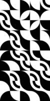 Scandinavian geometric background. Abstract geometric simple shapes pattern with triangles, square and half circle. Monochrome black and white. Geometry minimal style poster vector