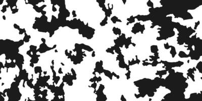 Cow skin texture, black and white spot repeated seamless pattern. Animal print dalmatian dog stains vector