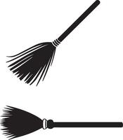 Silhouette of a broomstick isolated on white background vector