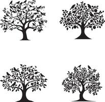 Trees silhouettes isolated on white background vector