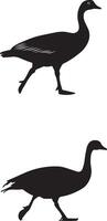 Set of Duck Black Silhouette vector