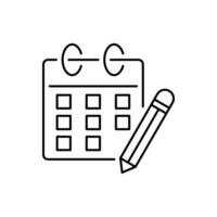 folding calendar with hourglass, icon vector