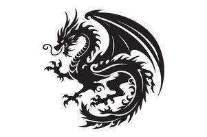 Dragon Silhouettes Illustration in EPS Format Free Download vector