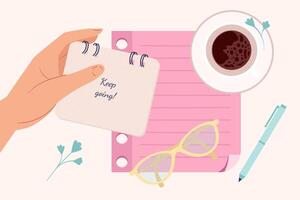 Paper notes illustration in flat design vector