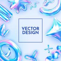 Colorful Glossy Design with Abstract Shapes vector