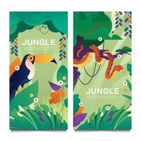 Jungle banner template set in gradient style vector